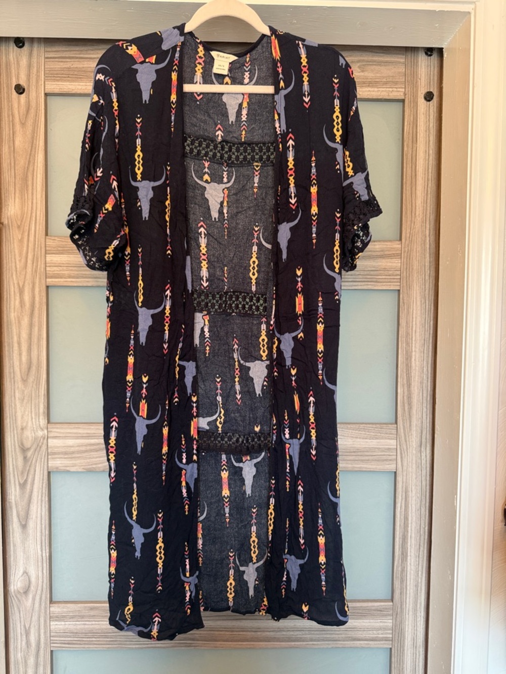 Ariat Black Southwestern Skull Print Cardigan